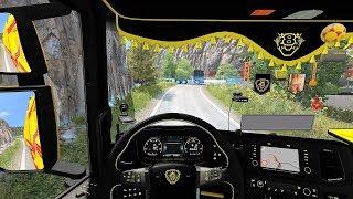 ETS2 v1.31 - New Generation Scania R580 V8 Open Pipe Sound Combo Skin + Interior