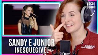 Why Brazilian Crowds Always Sing In Tune  Sandy e Junior  - Inesquecivel  Vocal Coach Reacts