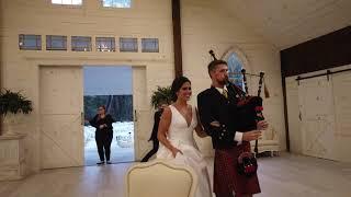 Funny Wedding Moments - Groom Surprises Wedding Guests With Bagpipe Entrance