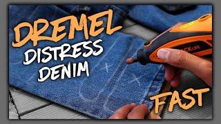 How to DISTRESS DENIM Fast with a DREMEL Tool  JULIUS