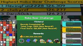 World Record 126309 Score Robo Bear Challenge 1309 Cogs  Bee Swarm Simulator