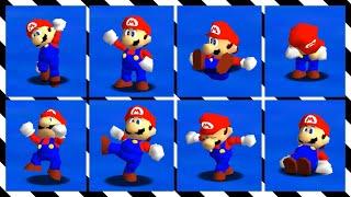 SM64 All Animations + internal names & scrapped moves