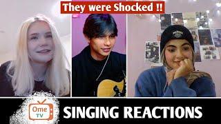 Singing Arabic Tagalog and Swedish song  Mereka semua dibikin kaget  SINGING REACTIONS OmeTV