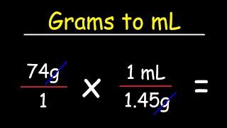 How To Convert Grams to Milliliters - g to mL
