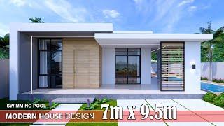 Modern House  House Design idea   7m x 9.5m with Swimming pool