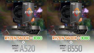 A520 vs B550 with RYZEN 5 5600X + RTX 3080 7Games  FHD  1080p