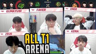 All T1 Players in ARENA - Faker  Zeus  Oner  Gumayusi  Keria - KR Pros Arena Highlights