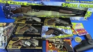 GUNS TOYS FOR KIDS  Cap Gun-RevolverShotgun Automatic Guns -Box of Toys 