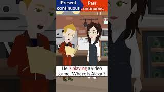 Present continuous vs past continuous  English tense #englishconversation #shorts