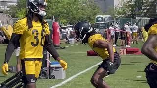 Steelers Sights and Sounds Mike Tomlin Watches ILBs Joey Porter Works Technique