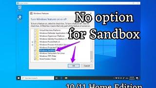 HOW TO INSTALL SANDBOX ON WINDOW 11  sandbox window 11 home  sandbox features not found window 11