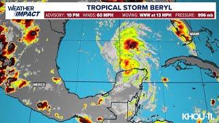 Tropical Storm Beryl tracker Forecast path and spaghetti models