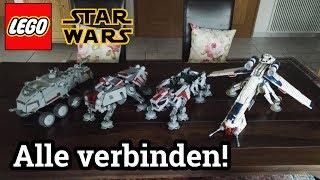 LEGO Republic Gunship 10195 mit AT-TE Turbo Tank und AT-OT verbinden  Star Wars