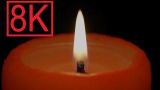 8К Горящая свеча  Burning Candle light 8K  Crackling Fire sounds  Relaxation  Meditation 4K  4К