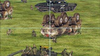 Российский батальон теряет бронетехнику при переправе через холм - Арма 3