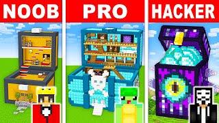 NOOB vs PRO SECRET CHEST HOUSE Build Challenge in Minecraft