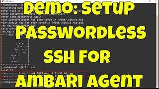 Setup Passwordless SSH for Ambari Agent