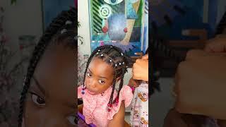 Cute kids hairstyle  natural hair rubber band hairstyle for girls
