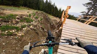 Trying a new Whistler Bike Park Gap and almost hitting a dear