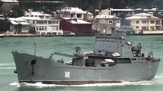 Russian Navy Landing Ship ORSK transits Istanbul strait towards Black Sea - January 24 2022