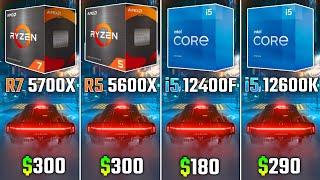 RYZEN 5700X vs RYZEN 5600X vs i5-12400F vs i5-12600K  Test in 6 Games