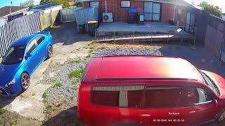 Garden shed blown over in heavy winds