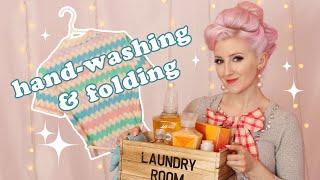 Cleaning and Caring for Vintage Clothing w method ASMR soft spoken + washing package tapping