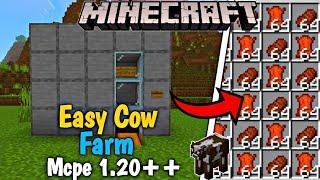 Easiest COW farm in Minecraft Mcpe 1.20++ McpeBedrock