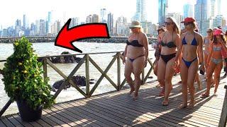 BEST SCARES OF BUSHMAN PRANK 2024 ON THE BEACH INSANE SCREAMS CRAZY MOMENTS  HILARIOUS REACTIONS