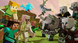 Village Raid - Alex and Steve life Minecraft animation