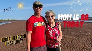 Mom is 88 today. Here at her beach on Saturday- Beach Day with Mom ️