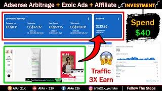 $213 Adsense Arbitrage + Ezoic Ads + Affiliate Networks for Beginners  Adsense Loading Method 2024