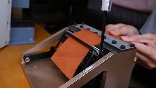 How to Split leather with Leather splitter machine. Druckle tool leather craft