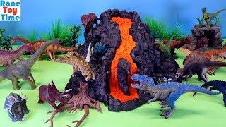 Schleich Dino Volcano Adventure Playset and Dinosaurs Toys For Kids - Lean Dinosaur Names