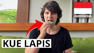 GERMAN TRYING INDONESIAN KUE LAPIS FOR THE FIRST TIME IN BALI 2021 STREET FOOD