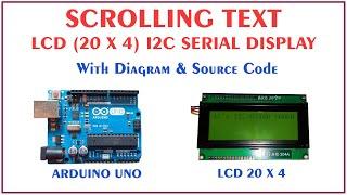 Scrolling Text  LCD 20x4 scrolling text display Arduino  Text moving left to right  Arduino.