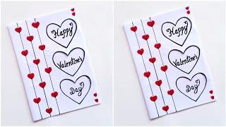 Easy & Beautiful white paper Handmade Happy Valentines Day Card making 2023DIY Love Greeting Card