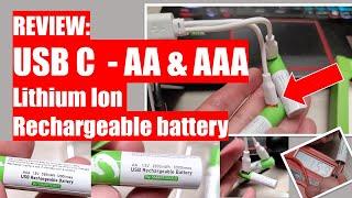 REVIEW USB C - AA and AAA Lithium ion Rechargeable Batteries