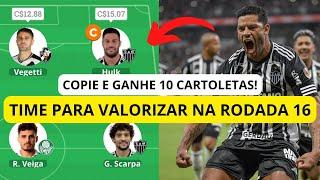 TIME PARA VALORIZAR 10 CARTOLETAS NA RODADA 16 - CARTOLA FC 2024