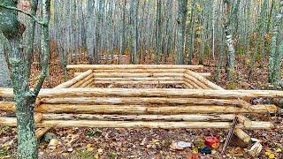 Simple Off Grid Log Cabin Build Easy Wall Construction Butt And Pass
