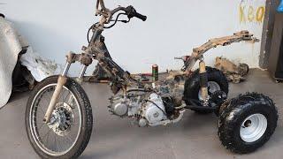 Super Modify Scrape Viva Motorbike To 3 Wheel With Engine 110 CC Trike Kit