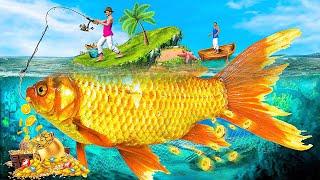 विशाल सुनहरी मछली द्वीप गुप्त खजाना Giant Golden Fish Island Secret Treasure Kahani Hindi Kahaniya