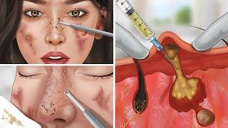 ASMR make up face and treatment facial pores sebum.