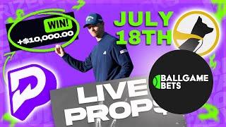 7.18.24 PGA Props PrizePicks and Underdog Professional Sports Consultant