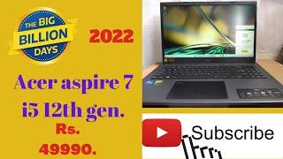 Acer Aspire 7 i5 12th gen 2022 ll Unboxing 4Gb Graphics NVIDIA GTX 1650#unboxing#laptop#india#Acer