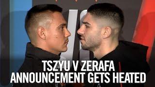 Tim Tszyu and Michael Zerafa trade insults in heated announcement