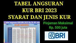 TABEL ANGSURAN KUR BRI 2023 SYARAT DAN JENIS KUR BRI 2023 TERBARU