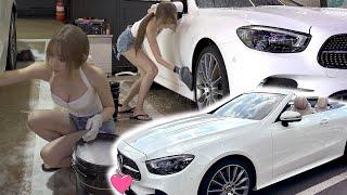 Vlog #13  세차 집착녀  가볍게 4시간  Self-washing  My Mercedes Vlog