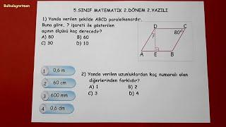 5.sınıf matematik 2.dönem 2.yazılı  @Bulbulogretmen  #5sınıf #matematik #keşfet #yazilivideolar