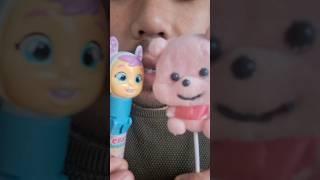 ASMR Cry Babies Lollipop & Bear Marshmallow eating sounds mukbang #youtubeshorts #shorts